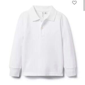 Long sleeve white polo shirt